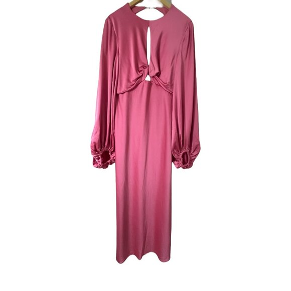 Significant Other Demi Pink Satin Open Back Midi Dress Size 10 Evening Cocktail - Picture 9 of 9